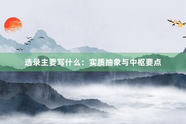选录主要写什么:实质抽象与中枢要点